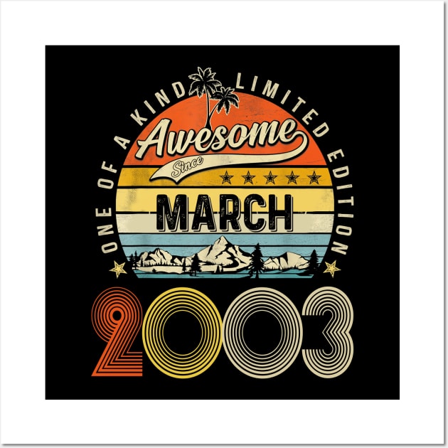 Awesome Since March 2003 Vintage 20th Birthday Wall Art by Vintage White Rose Bouquets